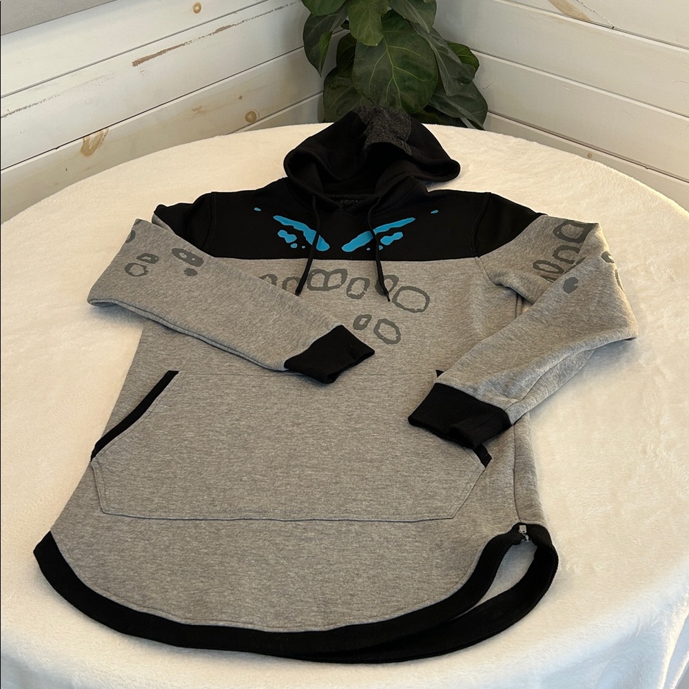 Bungie Rewards Prophecy Gray and Black Hoodie with Blue Accents. Size Medium